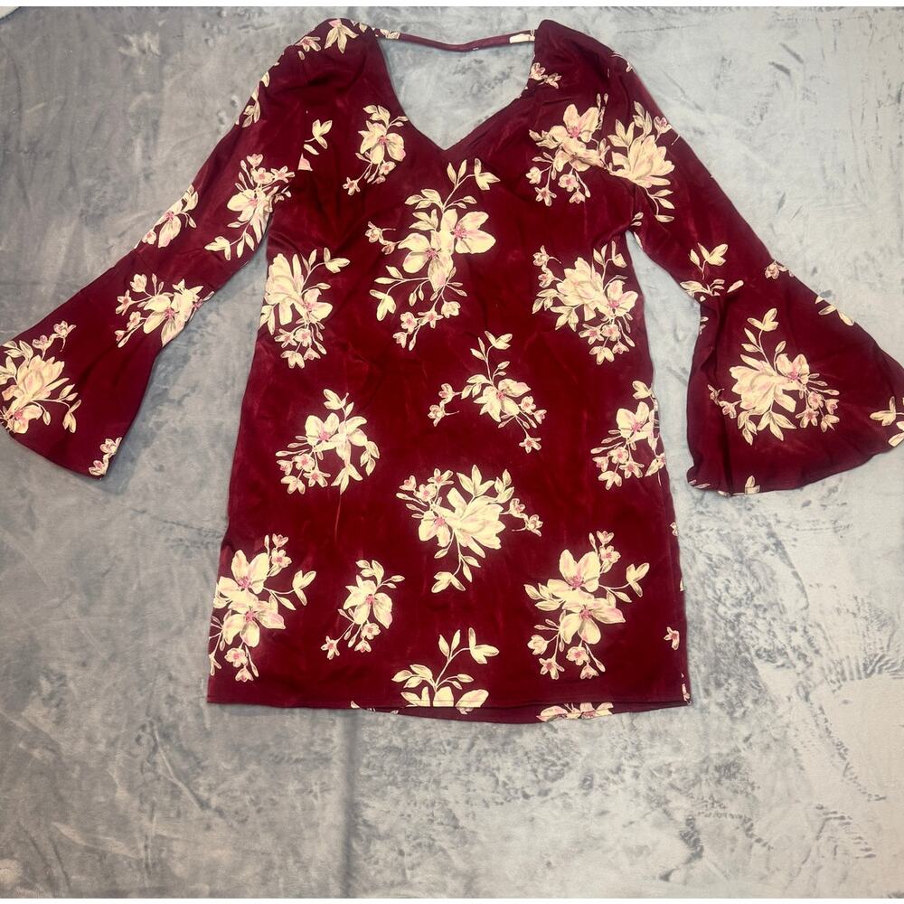 Collective Concepts‎ dress, cottagecore, festival, maroon ,stagecoach L